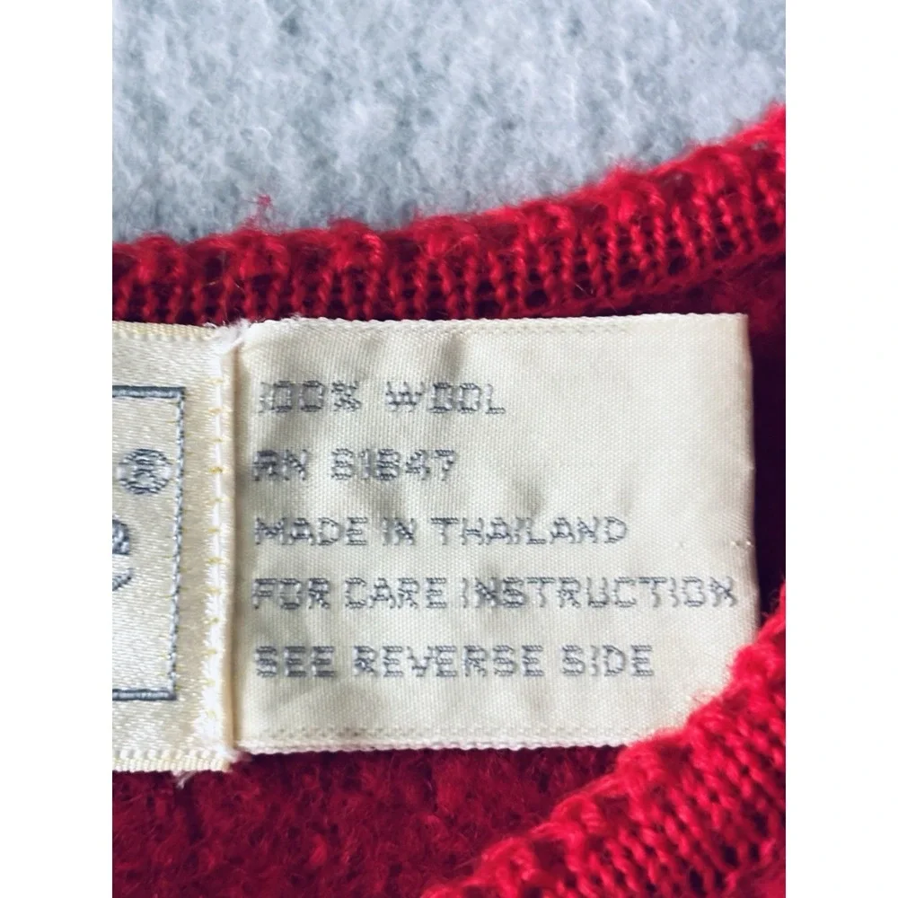 Vintage The‎ Eagles Eye Size 10 Boiled Wool Red Cardigan Sweater Silver Buttons